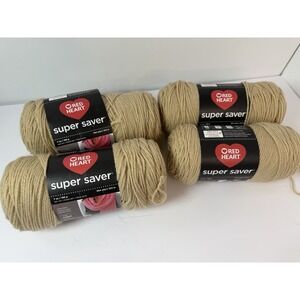 Lot Of 4 Red Heart Super Saver Color BUFF Tan 7 oz each